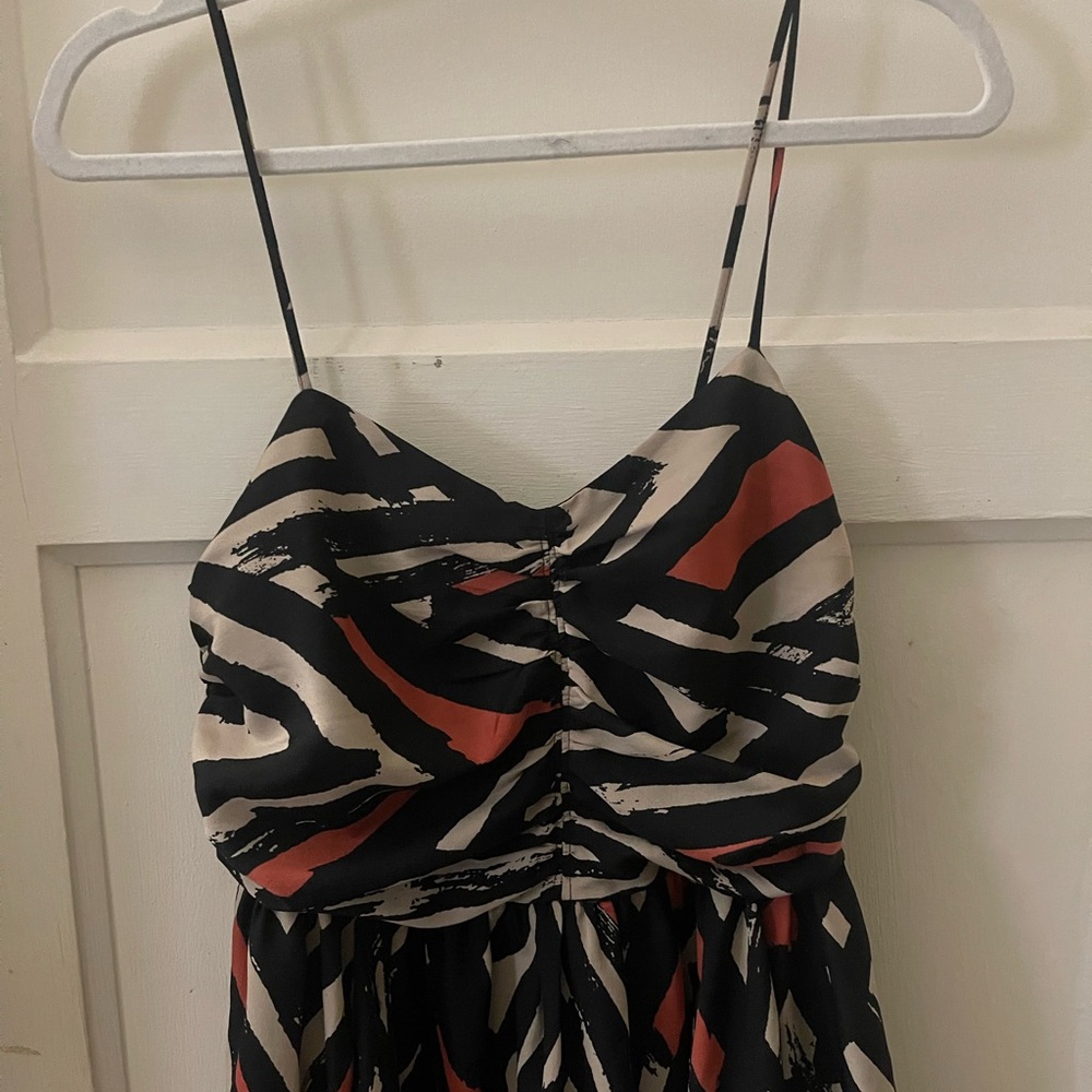 Elegant Black and Cream Strapless Dress